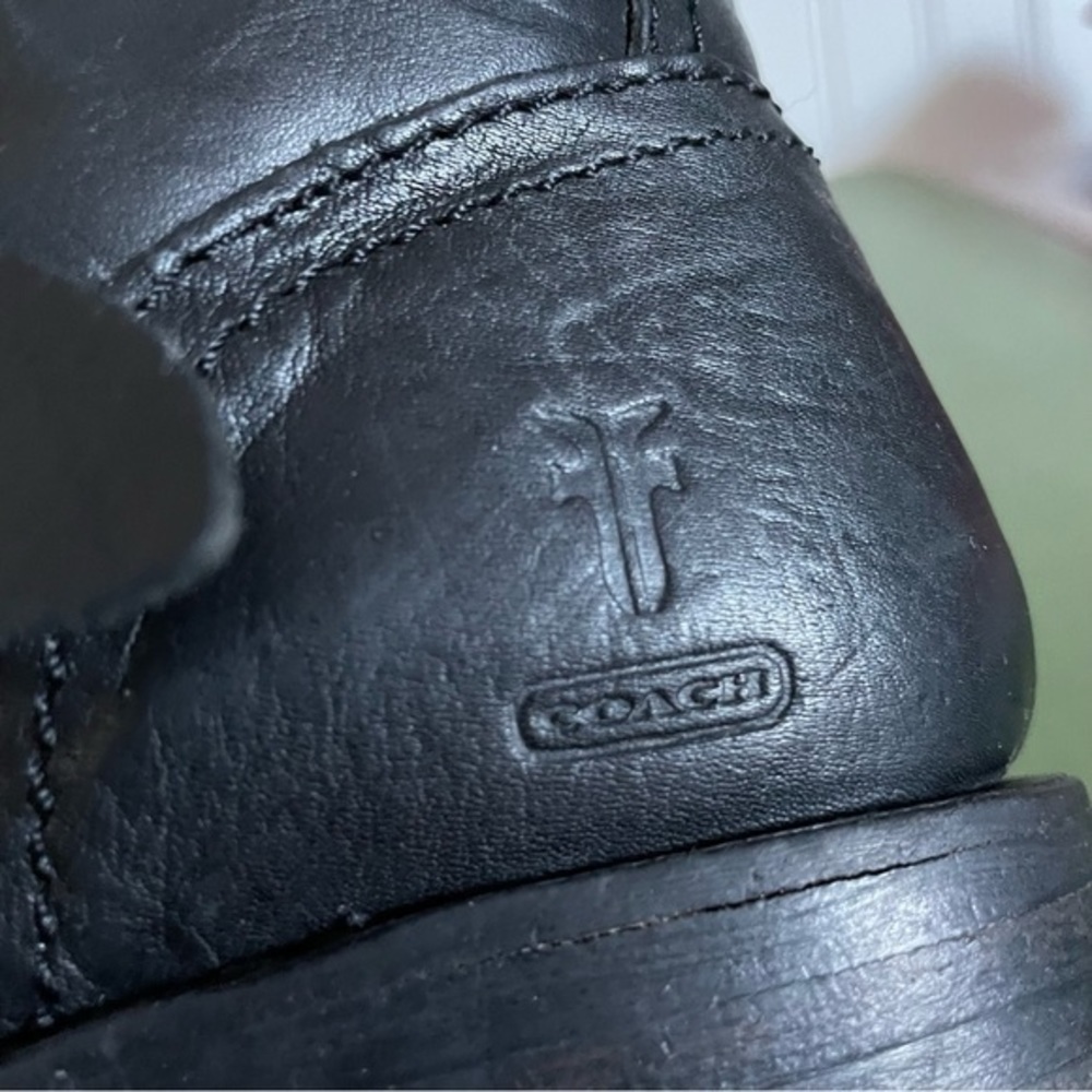 Frye x Coach Collab Knee Boots w Low Key Monogram/Logos - Picture 4 of 15